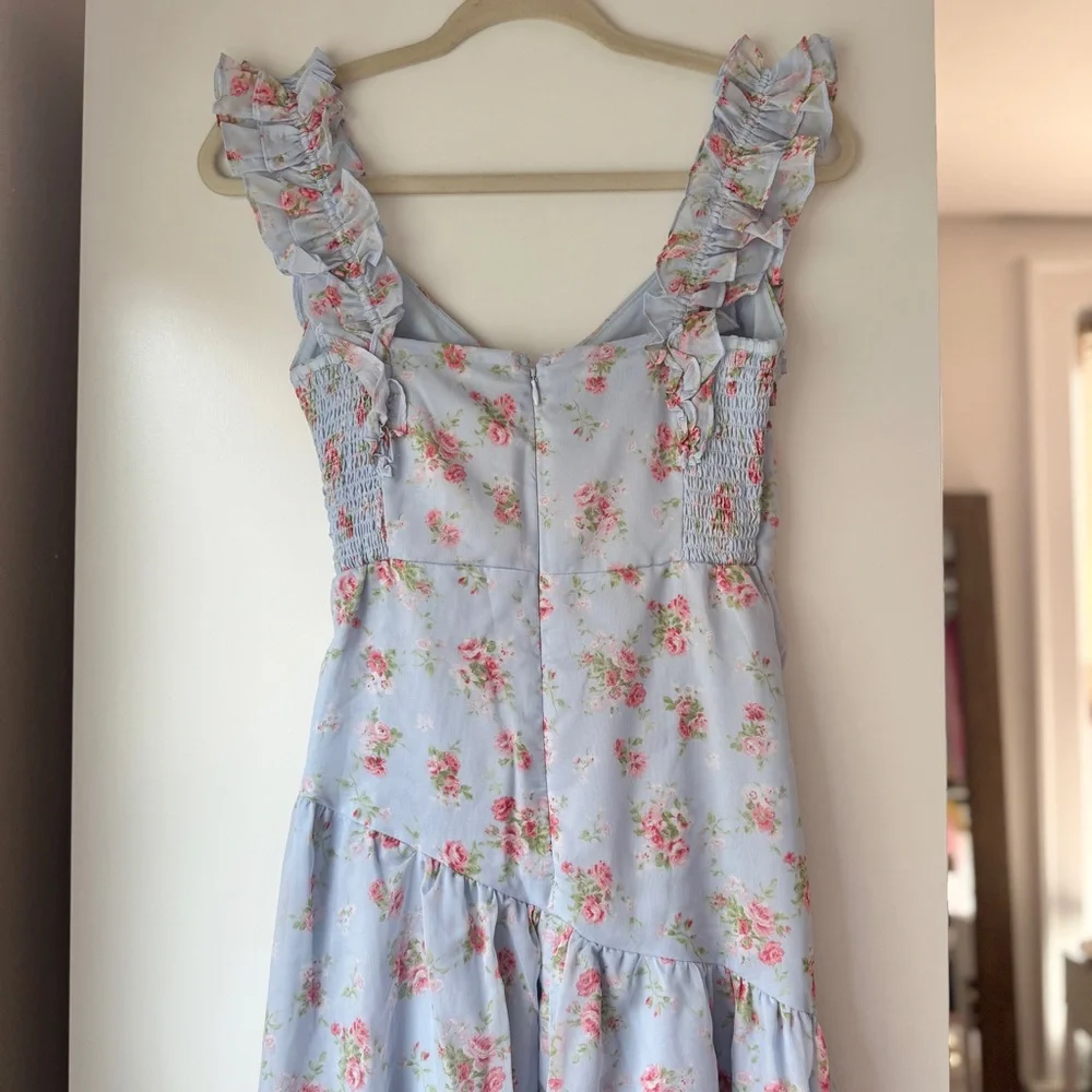 NWT | Abercrombie & Fitch Floral High Low Maxi Dress XS Tall Wedding Guest